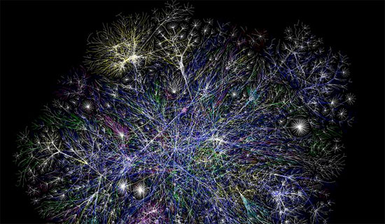 Visualization of the Internet. Credit: Wikimedia Commons.